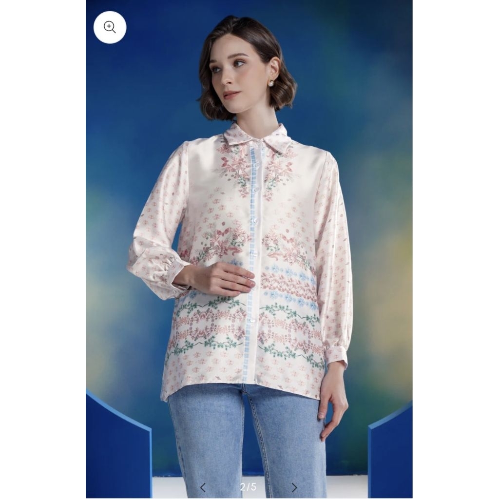 New Benang Jarum Coral Dreams Pleated Shirt - Jellyfish size xs (ld 100cm) belakangnya pleated rare 