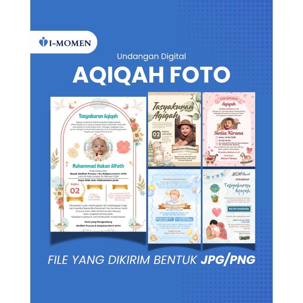 Undangan Digital Tasyakuran Aqiqah Website | JPG PNG FILE | Menggunakan Foto & Tanpa Foto