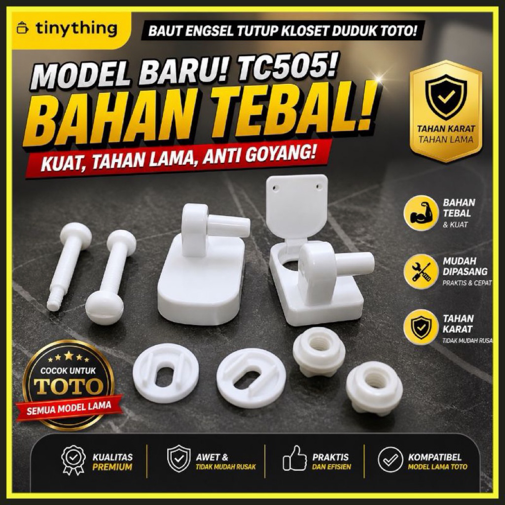 Baut Engsel Tutup Kloset Duduk TOTO Model Baru engsel kloset duduk toto baut engsel tutup closet dud