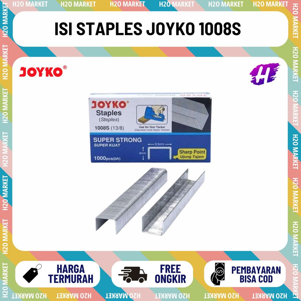 [H2O] Isi Stapler Tembak / Staples Gun Tacker Joyko 13/8 1008S (1 Kotak Kecil)