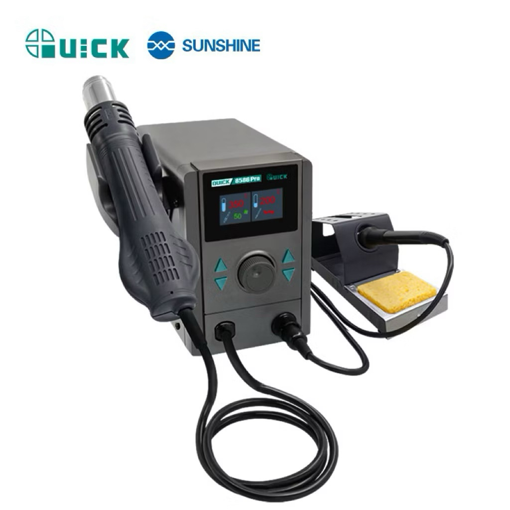 BLOWER QUICK 8586 PRO 2in1 800W DAN SOLDER STATION TOOLS SERVICE HP ORIGINAL TERMURAH