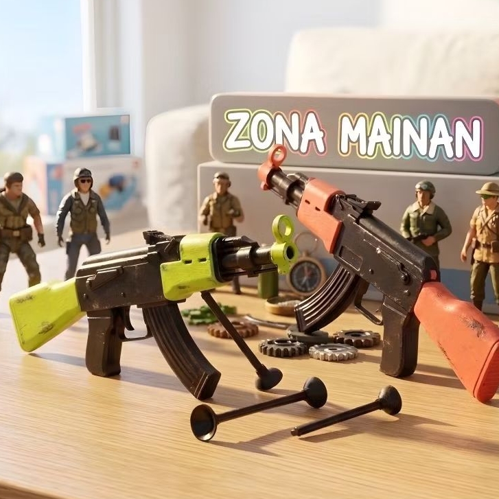 Mainan Senapan AK Anak Peluru Busa Soft Bullet Gun | Pistol Tembak Mainan Anak