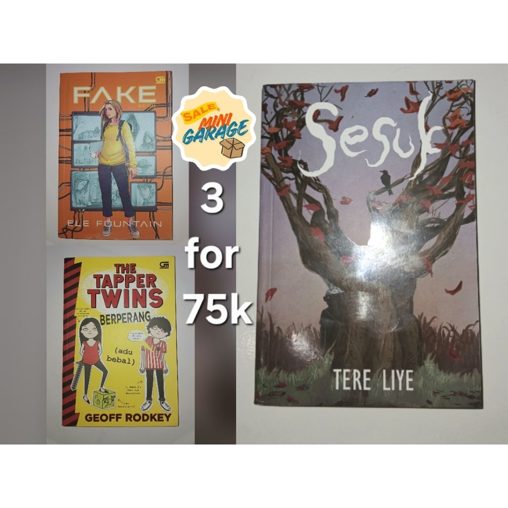 SESUK by TERE LIYE + FAKE(SEMU) by ELE FOUNTAIN + THE TAPPER TWINS by GEOFF RODKEY[PRELOVED, SELL AS