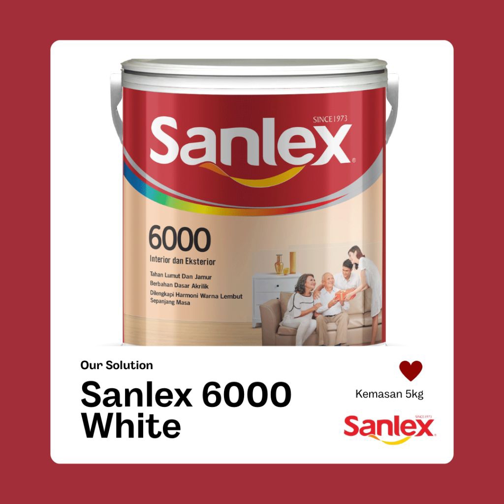 Cat tembok sanlex 6000 white 5kg
