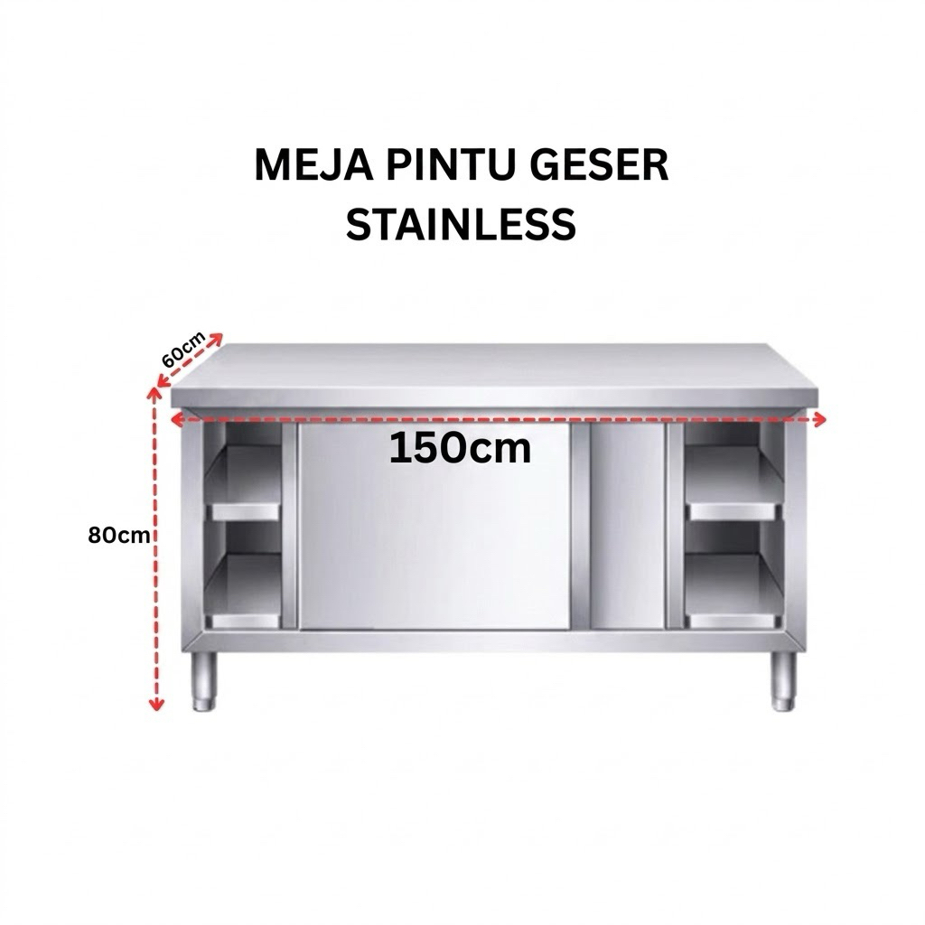 Meja Pintu Geser Stainless