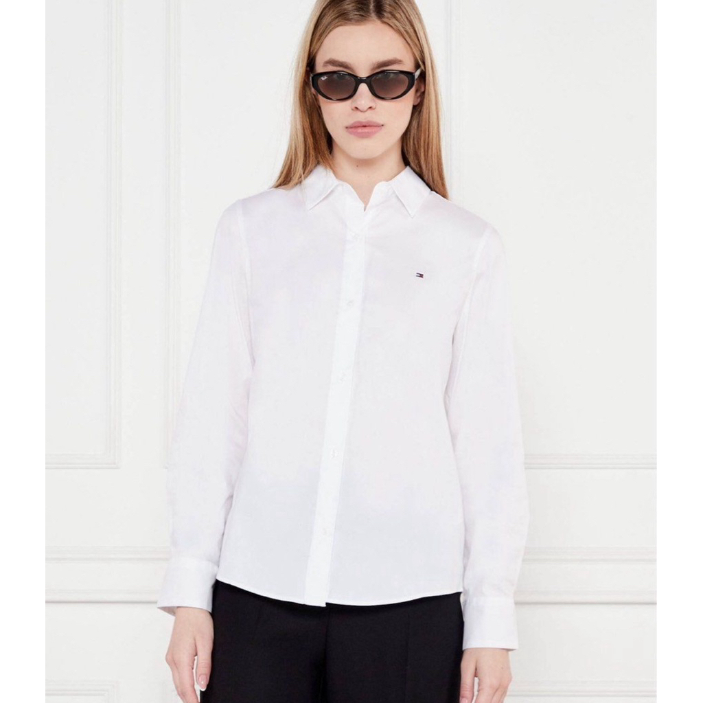Tommy Hilfiger Women Cotton Shirt in White / Kemeja Wanita Putih Polos Tommy Hilfiger