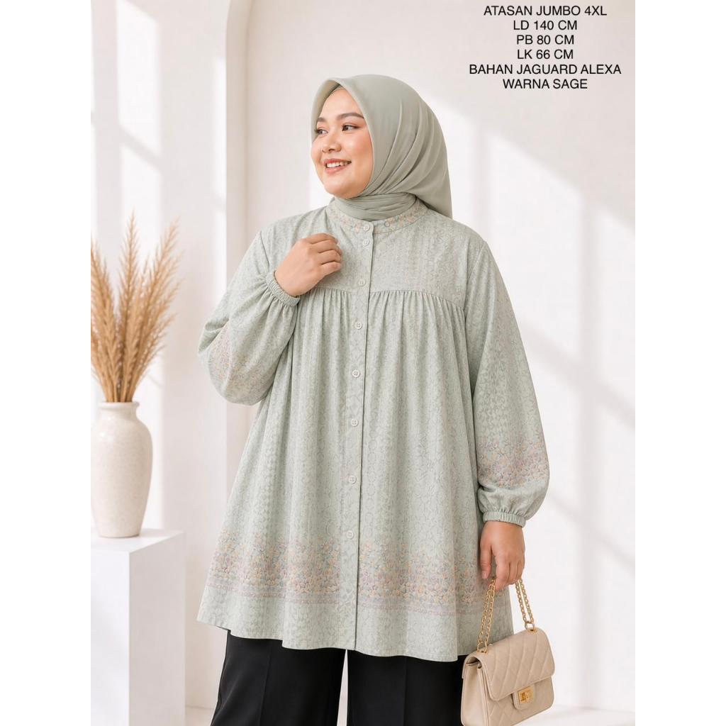 Atasan Jumbo Ld 140 cm Motif Bunga Koleksi Terbaru - Aaliyah Blouse