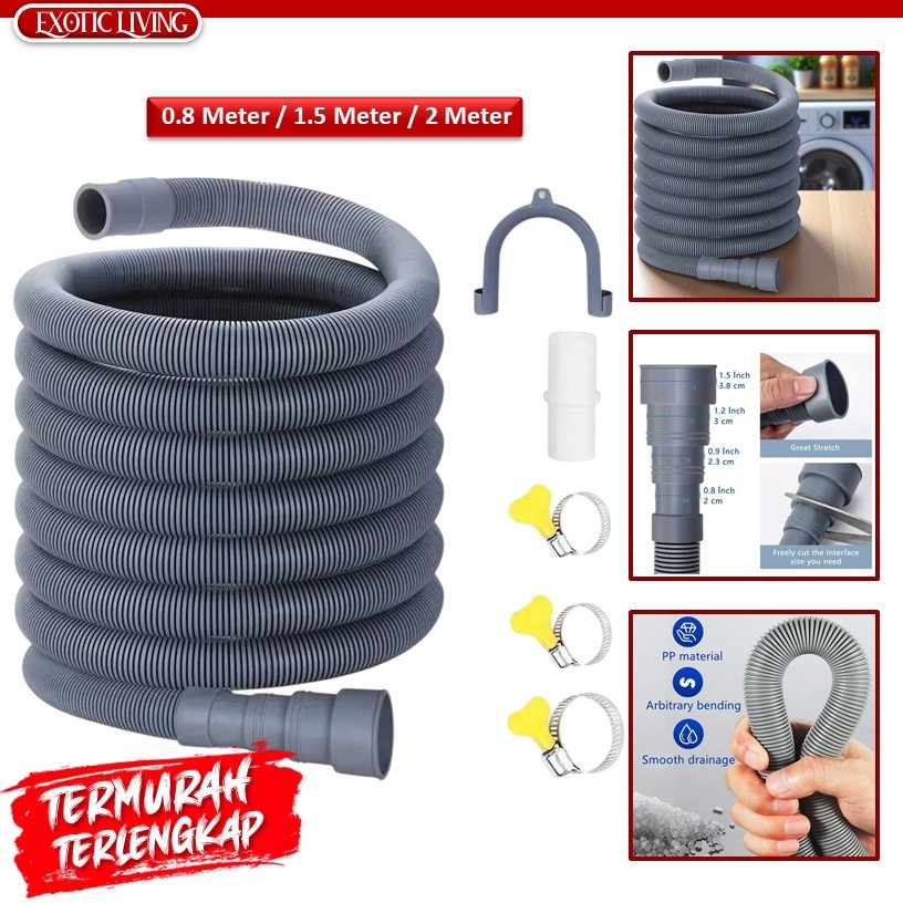 ExoticLiving - TaffHOME Selang Pembuangan Air Mesin Cuci Water Outlet Pipe Hose 0.8M 1.5M 2M - PY550