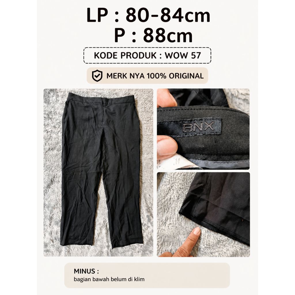 Preloved Celana Panjang Hitam Wanita BNX Original | Kode Wow 57