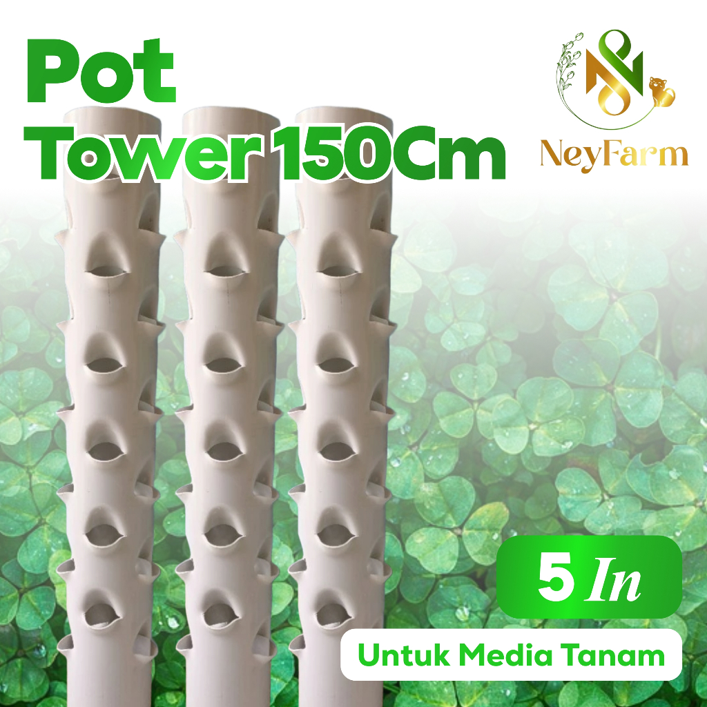 1 Meter Growing Pot Tower Pot Paralon 5 Inchi Vertikultur Pot Tanaman Vertikal Garden