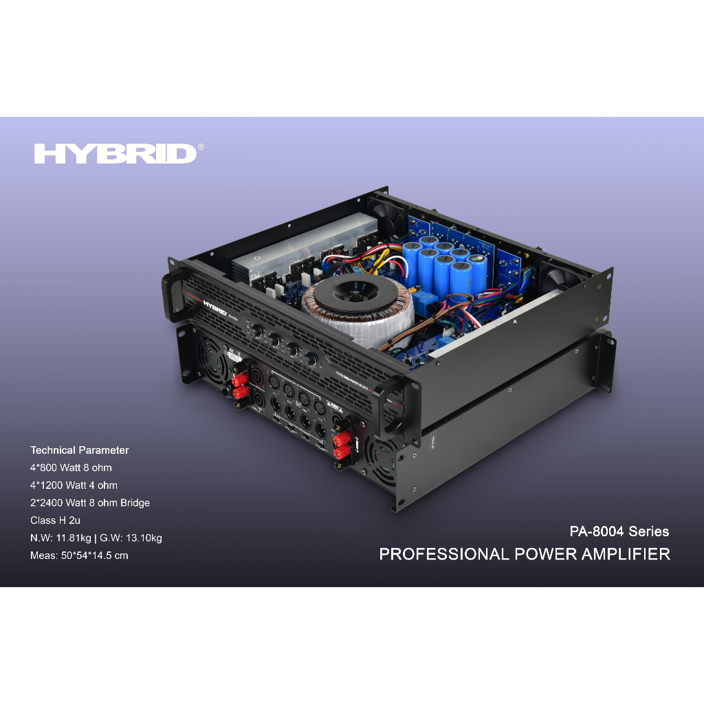 Power Amplifier Hybrid PA8004 PA 8004 4 Channel 4800W Class H Profesional Power Amp Sound System Lap
