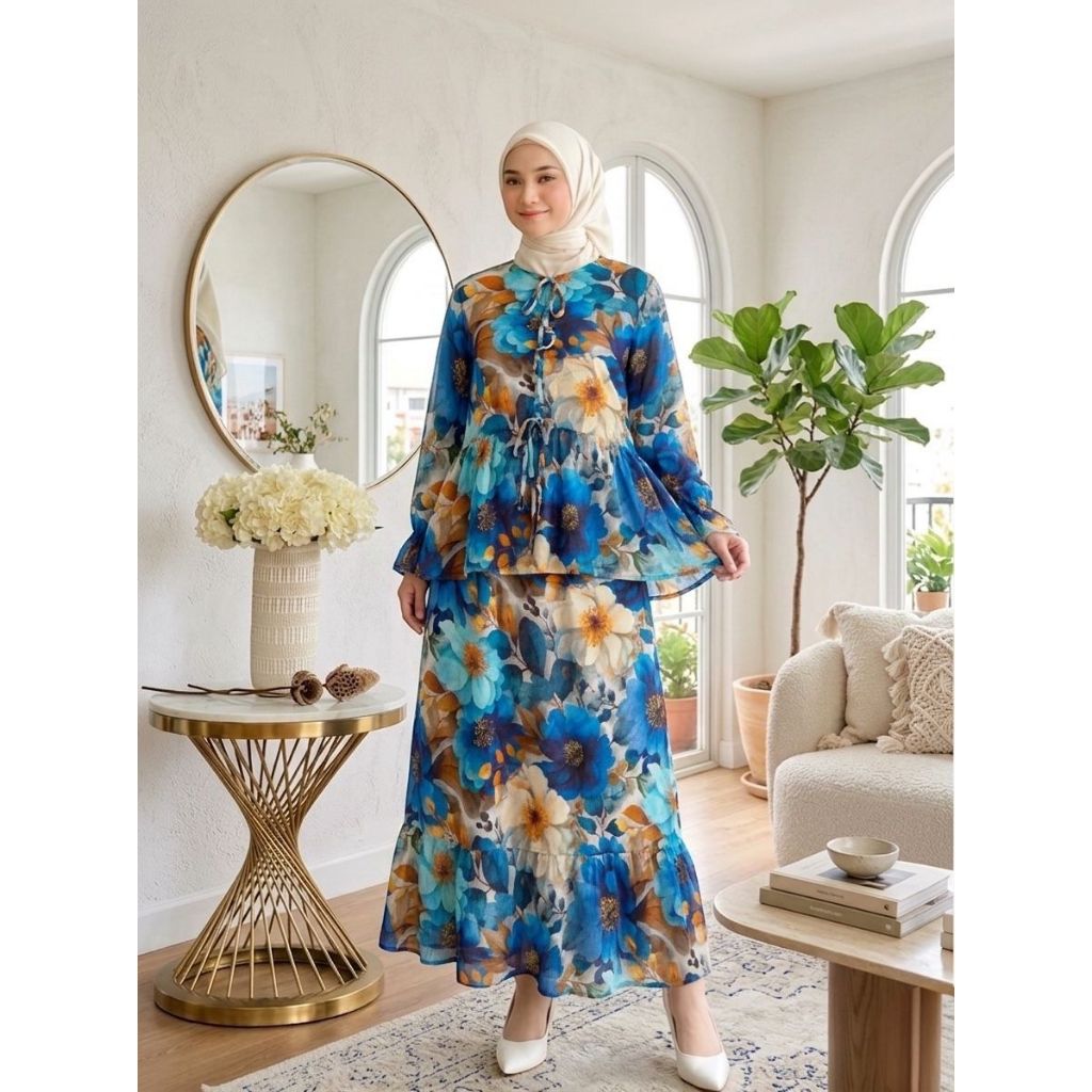 ABRINA SET ROK RAYON LD 110CM // ONE SET ROK RAYON // SETELAN RAYON WANITA KEKINIAN OOTD FASHION MUS