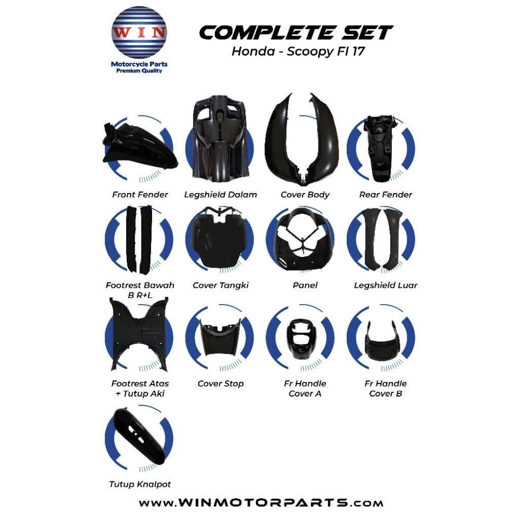 WIN - COMPLETE SET FULL BODY SCOOPY FI 2017 HITAM