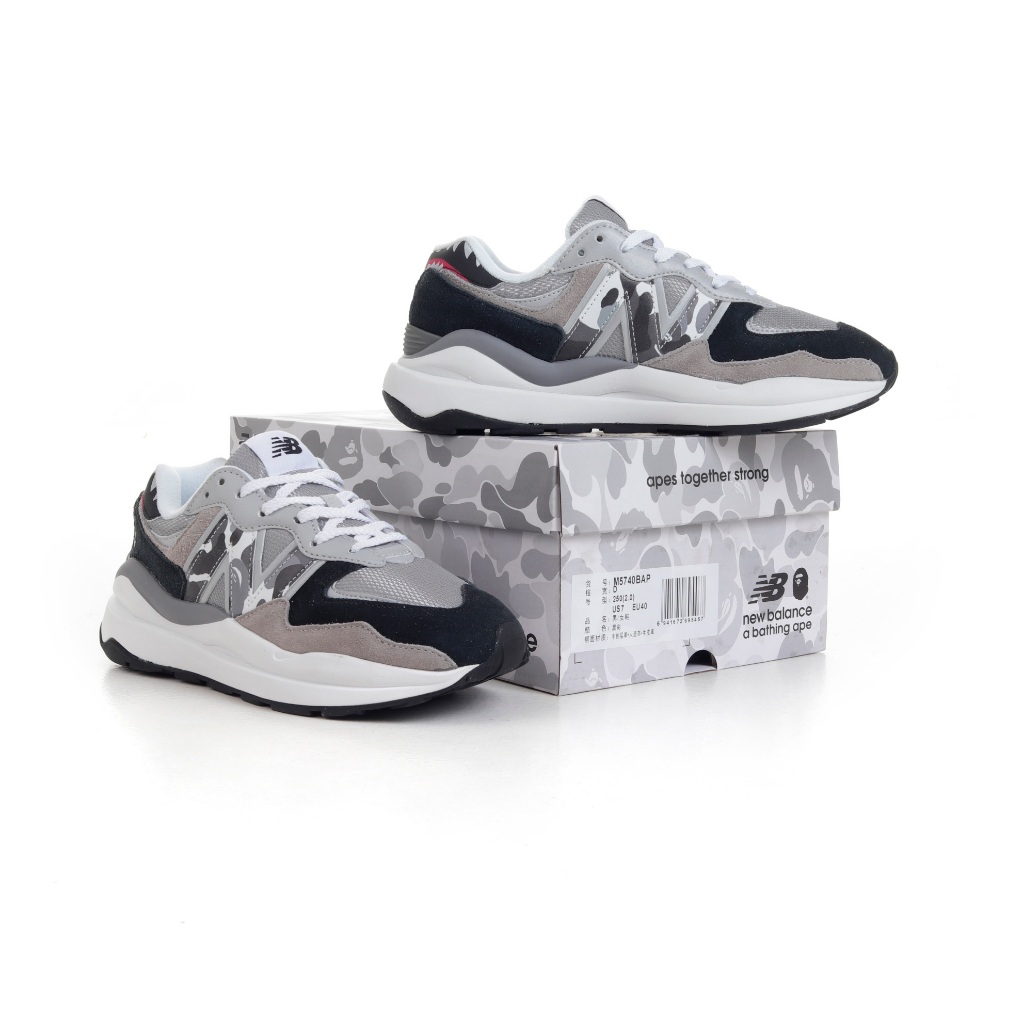 (SLKCK) Sepatu Sneakers Bape X New Balance M5740BAP Black Grey