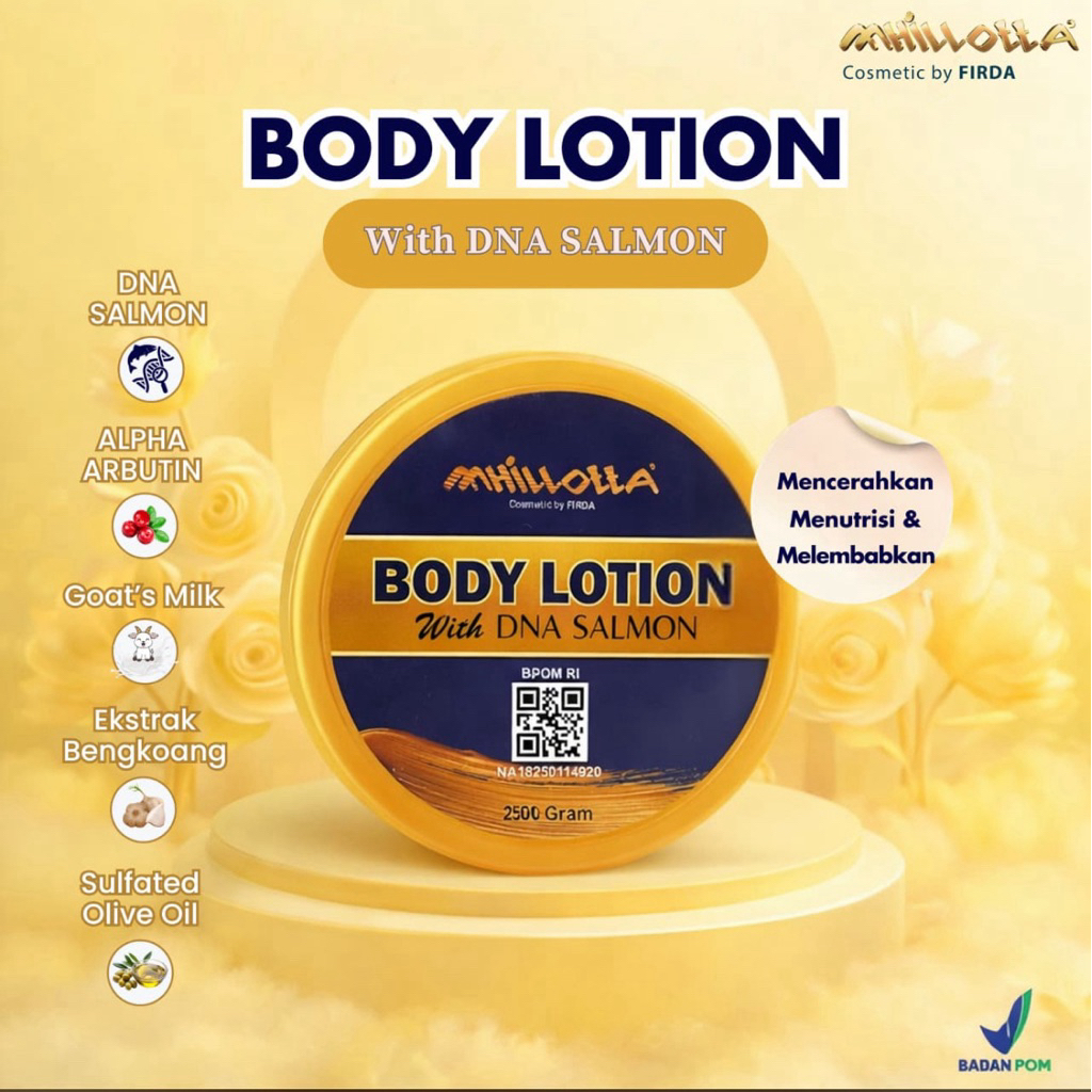 MILLOTTA BODY LOTION /HB MILLOTTA /BODY LOTION DNA SALMBO/ HB BPOM