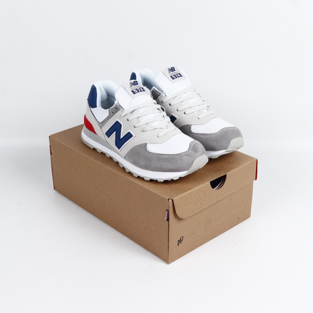 (SLKCK) Sepatu Sneakers New Balance 574 Grey Blue Red