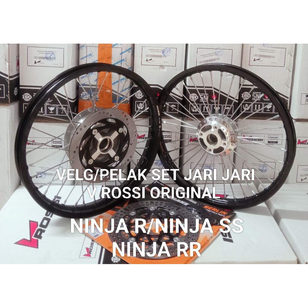 FULL SET VELG/PELAK JARI JARI V ROSSI RING 17 PNP NINJA 150R/NINJA R/NINJA 150RR/NINJA RR/NINJA 150S