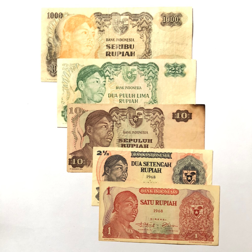 Uang Kertas Kuno 1 - 1000 Rupiah Jendral Soedirman Tahun 1968 Kondisi Bagus Gress UNC - Vf Original 