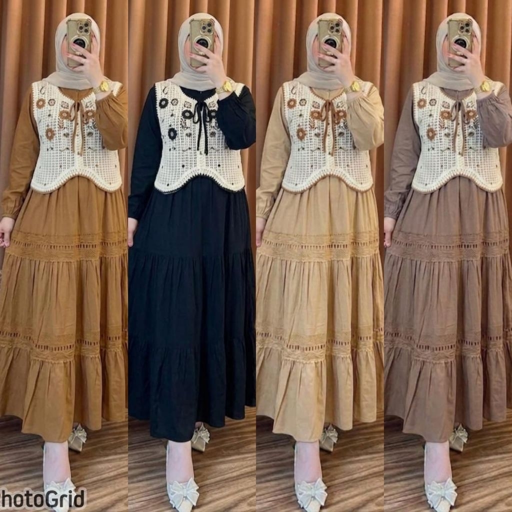 gamis plisket / gamis import plisket model terbaru