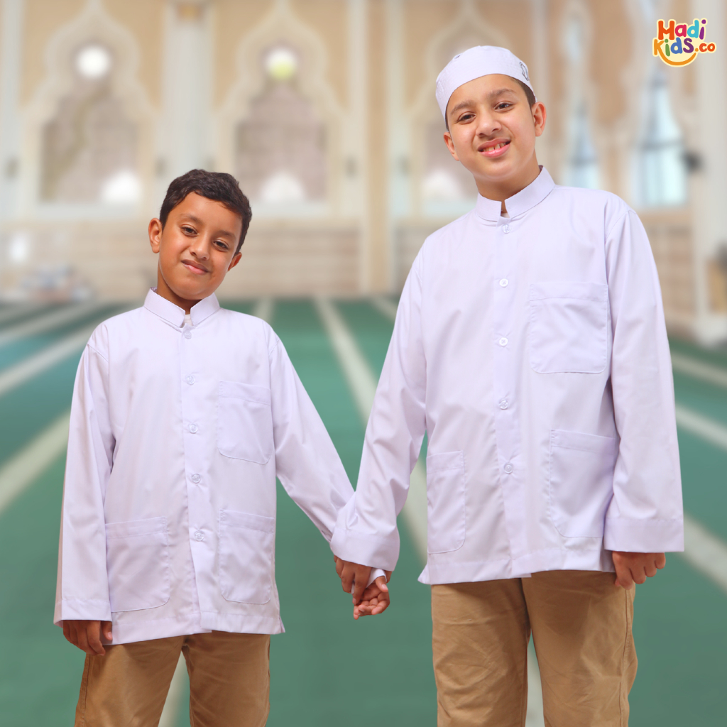 Baju Koko Anak Ameer by Hadikids.co Kemeja Koko Anak Kemko Putih Lengan Panjang Haibah Ammu Seragam 