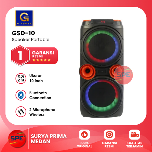 G-POWER Portable Battery  Speaker 10 Inchi Woofer, Type: GSD-10 NEW