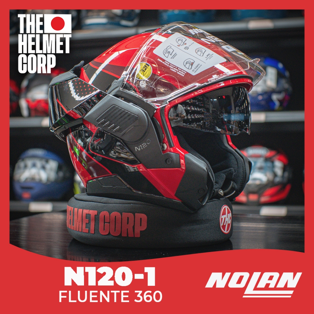 HELM NOLAN N120-1 FLUENTE 360 MODULAR FLIP BLACK TOURING HELMET NOLAN