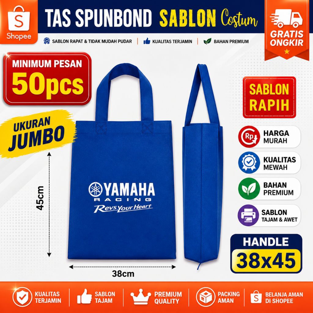 Goodie bag sablon custom 38x45 (jumbo)