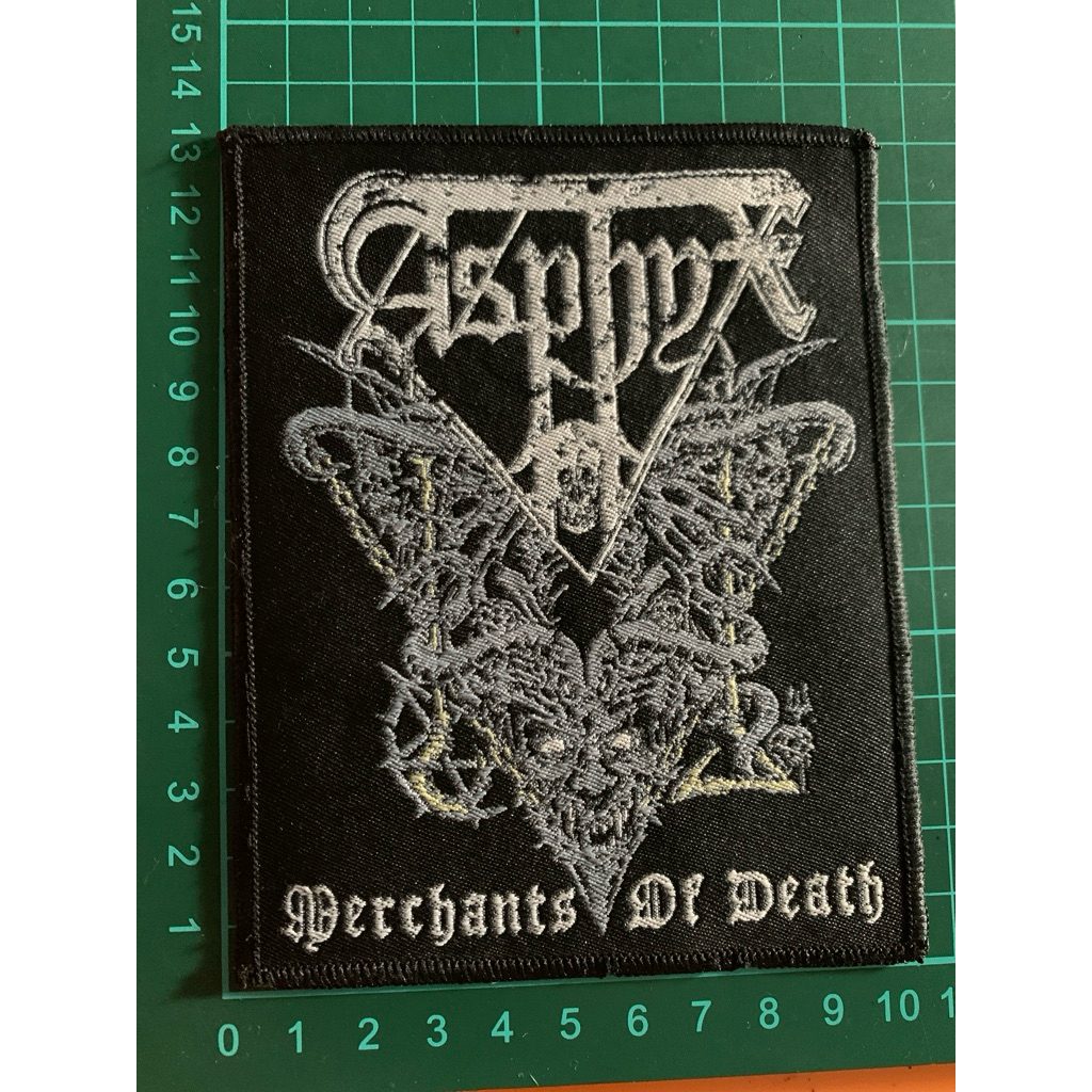 patch asphyx “merchants of death” official licensed import woven patch