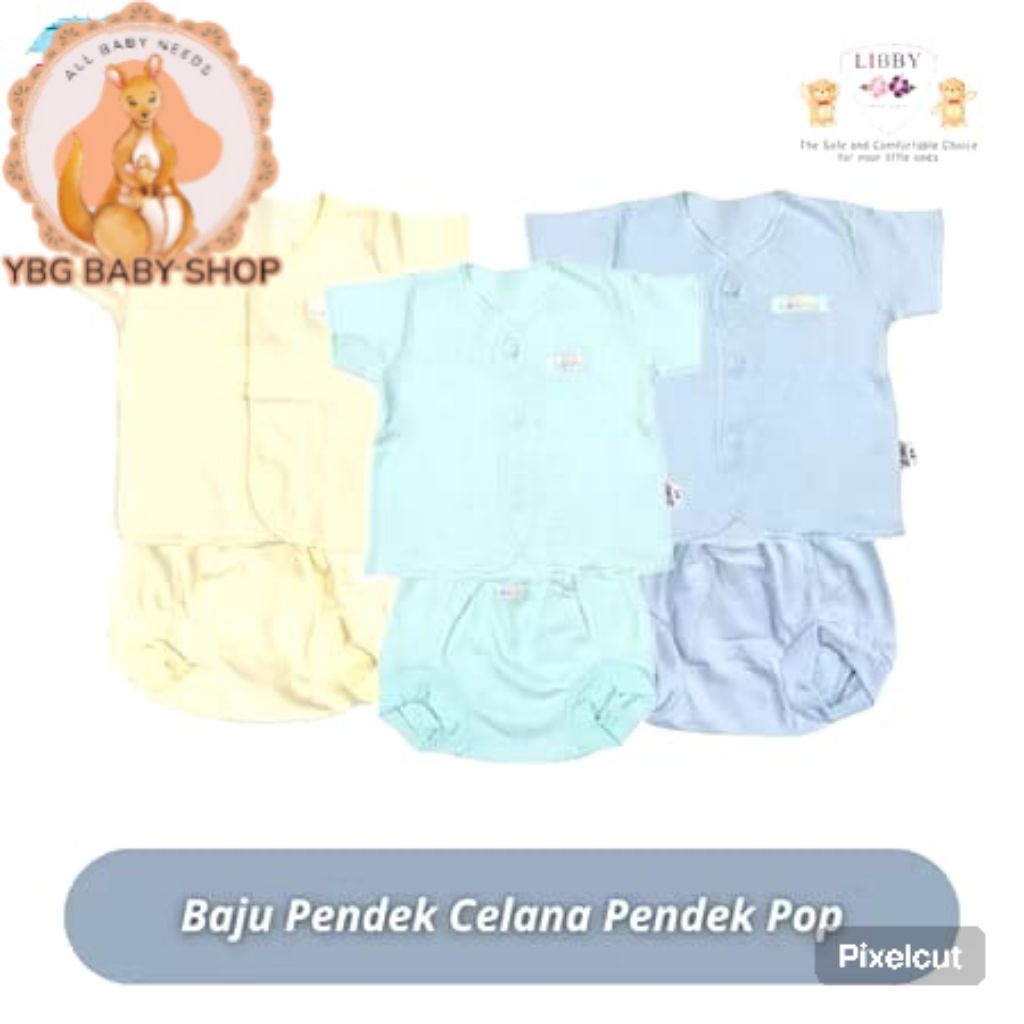 LIBBY SETELAN PENDEK POLOS BAYI & ANAK (3 stel)