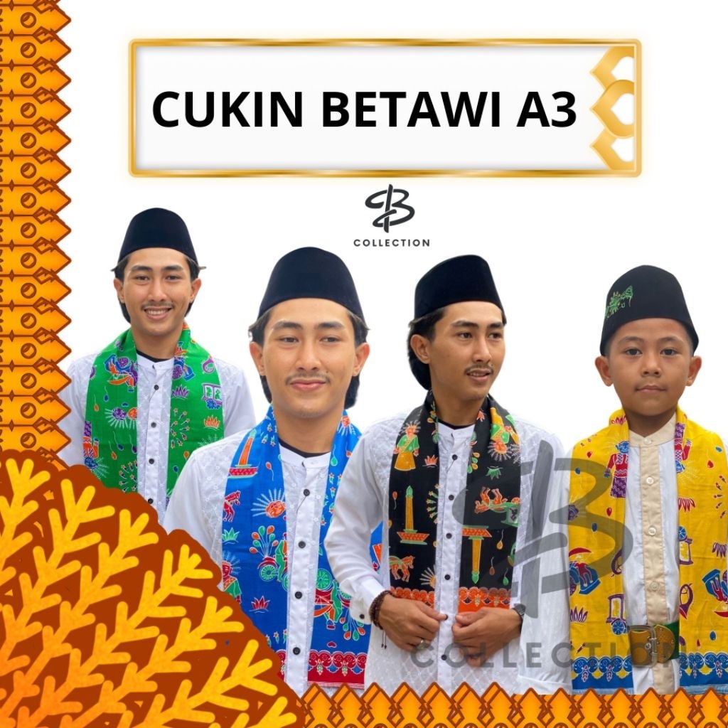 Syal Betawi Cukin Betawi Selendang Betawi Dewasa Anak Unisex