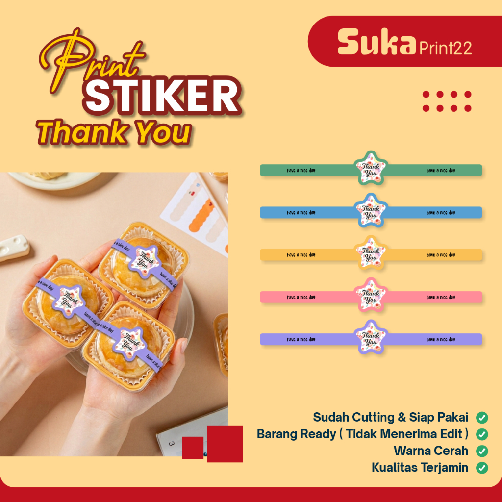 sticker thank you panjang - sticker segel thank you aesthetic