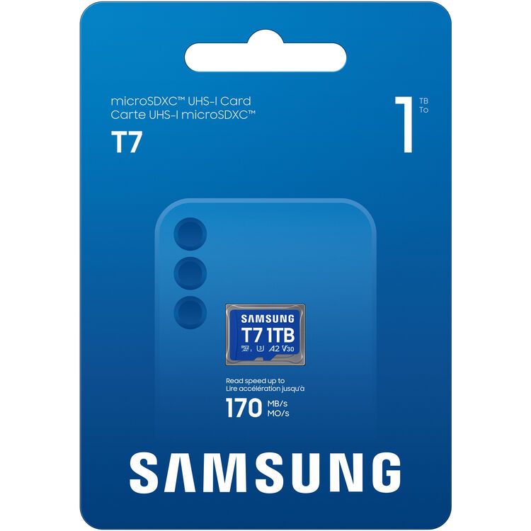 SAMSUNG T7 UHS-I U3 V30 A2 1TB MICROSDHC MICROSDXC MEMORY MICROSD CARD MB-MB1T0T/WW