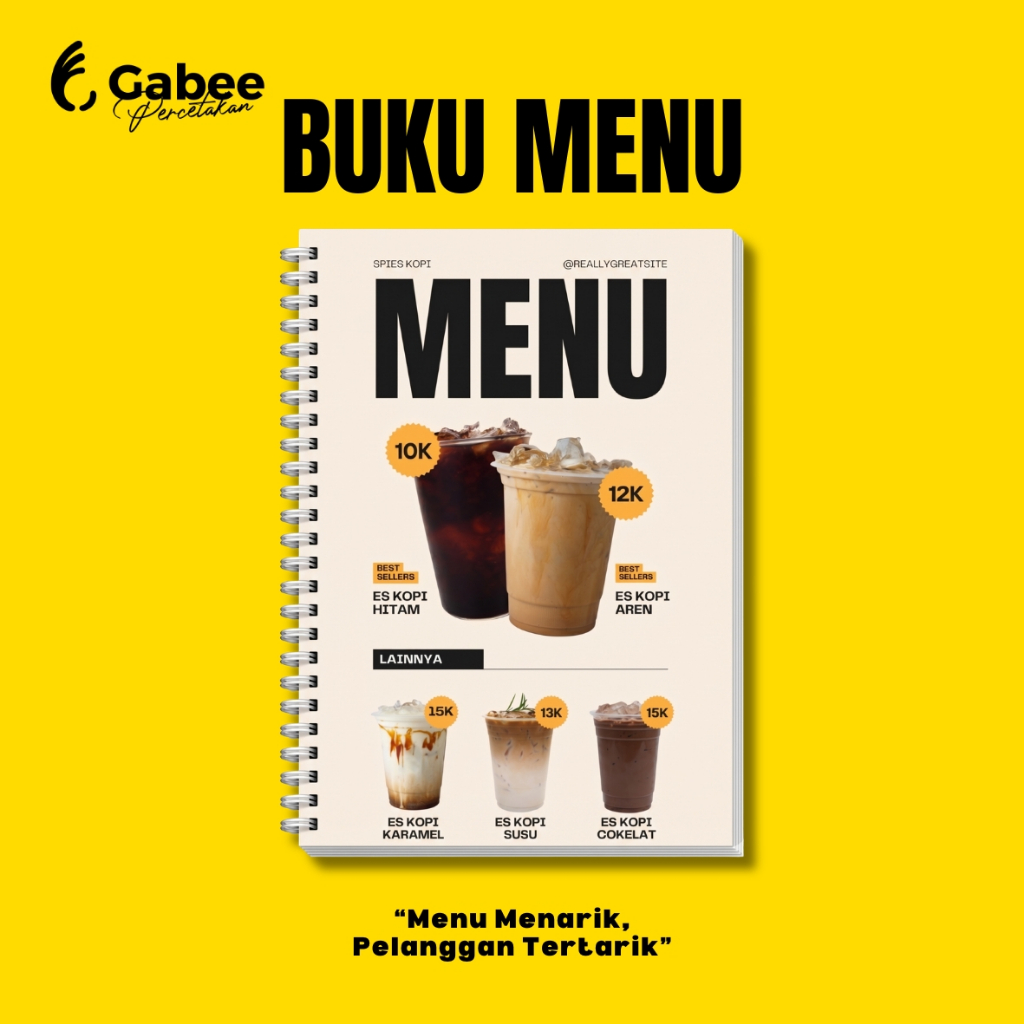 BUKU MENU / DAFTAR MENU / DAFTAR HARGA MAKANAN MINUMAN KEDAI WARUNG RESTORAN LESEHAN JILID BUKU MENU