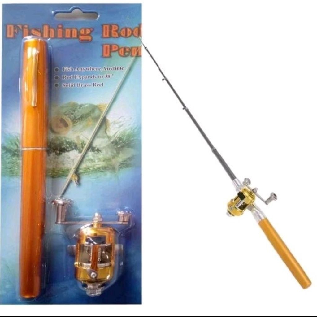 Mini Fishing Rod Pena Ruparuma - Ringan, Kuat, Mudah Dibawa  Mini Joran Pancing Pulpen 100CM Fishing