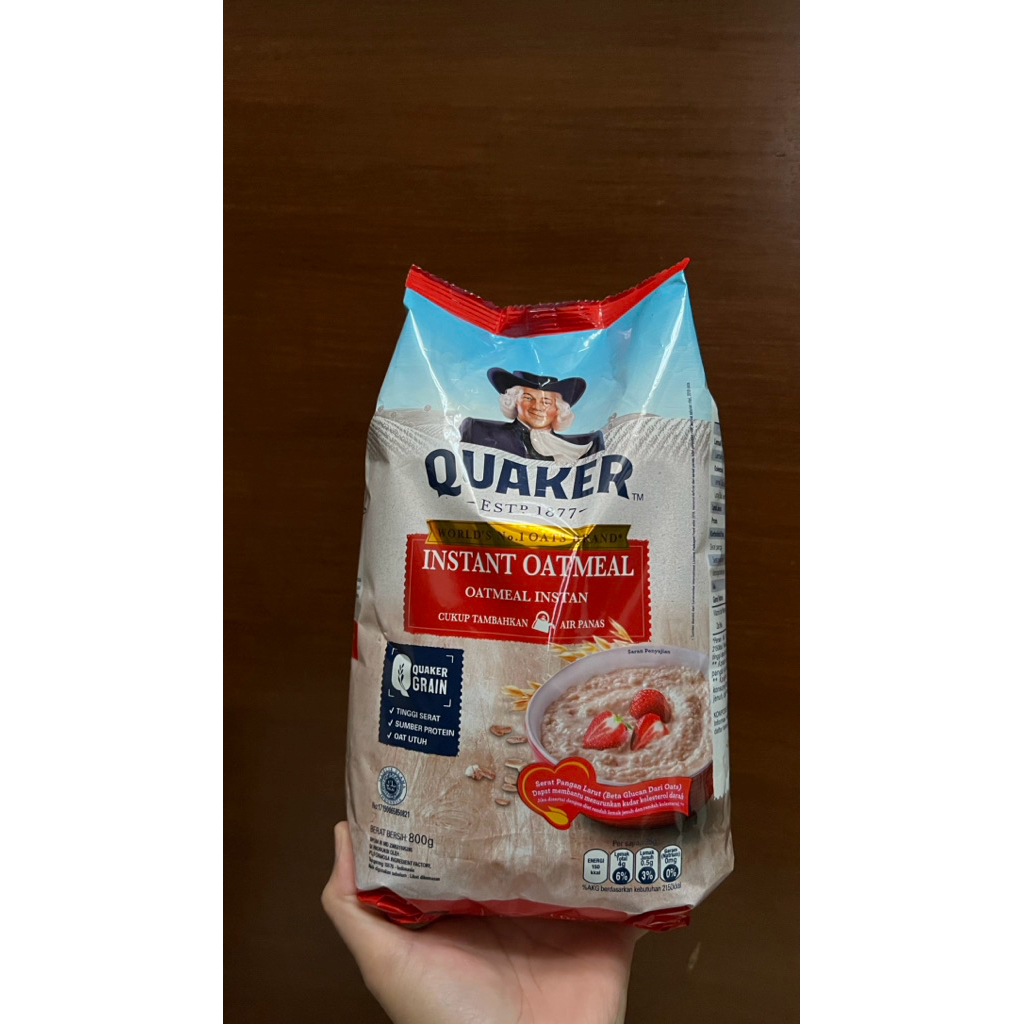 Quaker Instant Oatmeal 800 gr Makanan Diet Oat Utuh Seduh Susu