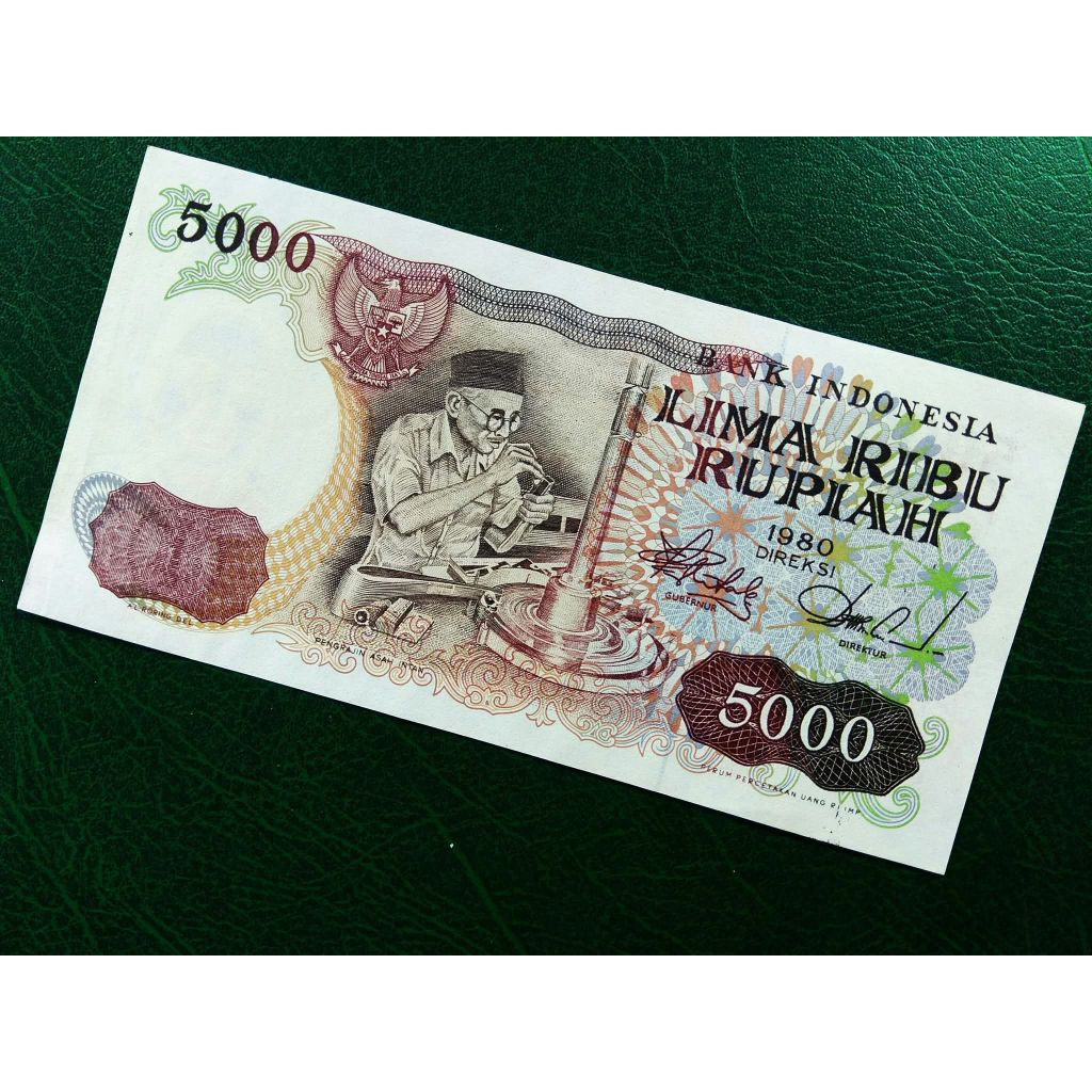 Uang Kuno 5000 Ribu Rupiah Asah Intan Th.1980