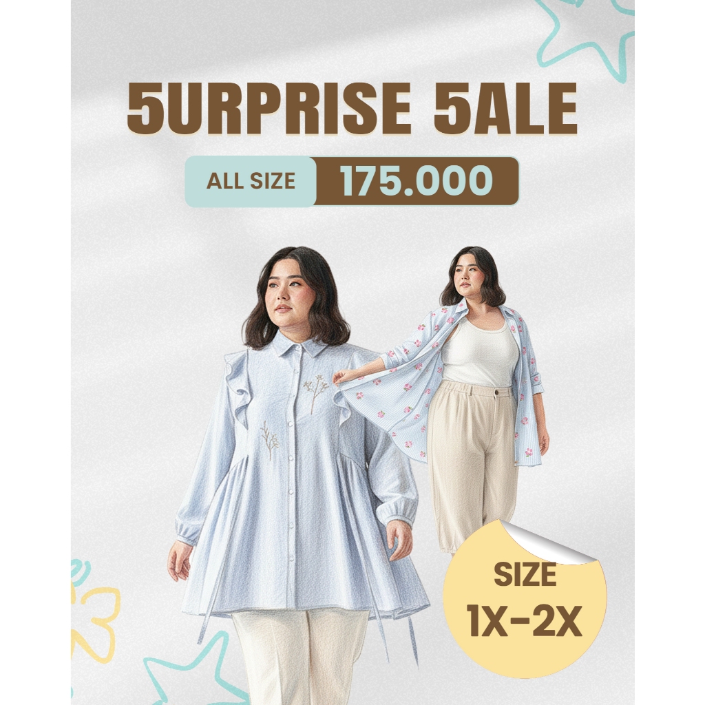 Bigissimo - Back To Work Sale SERBA DISKON 1 HARGA | Blouse Atasan Tunik Wanita 1X - 2X Bigsize Jumb
