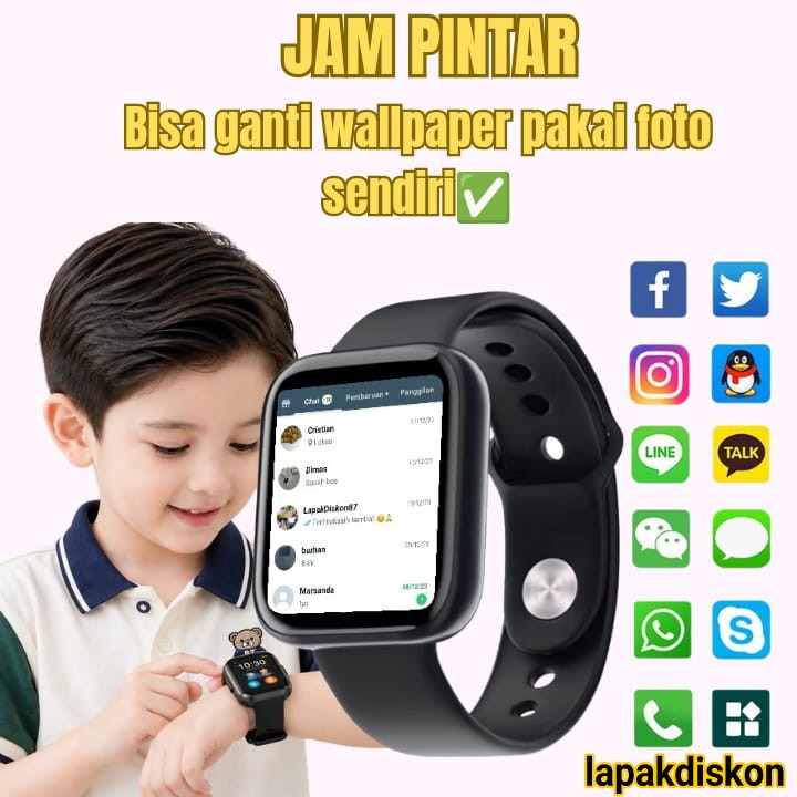 Jam Tangan Pintar Anak Pria Wanita Dewasa Smartwatch Terbaru Olahraga Sensor Detak Jantung Monitor K