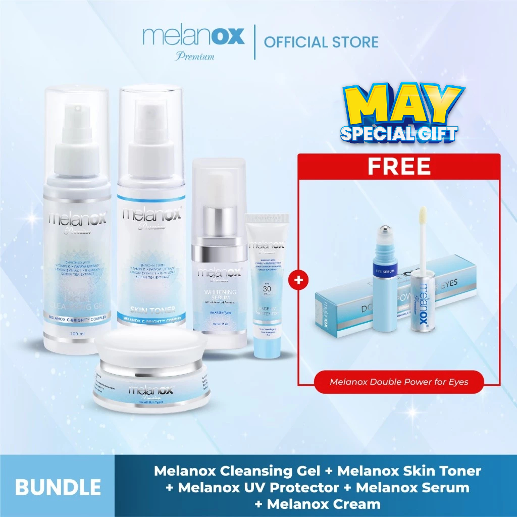 Paket Melanox Premium Serum + Melanox Premium Cream + Melanox Skin Toner + Melanox Facial Cleansing 