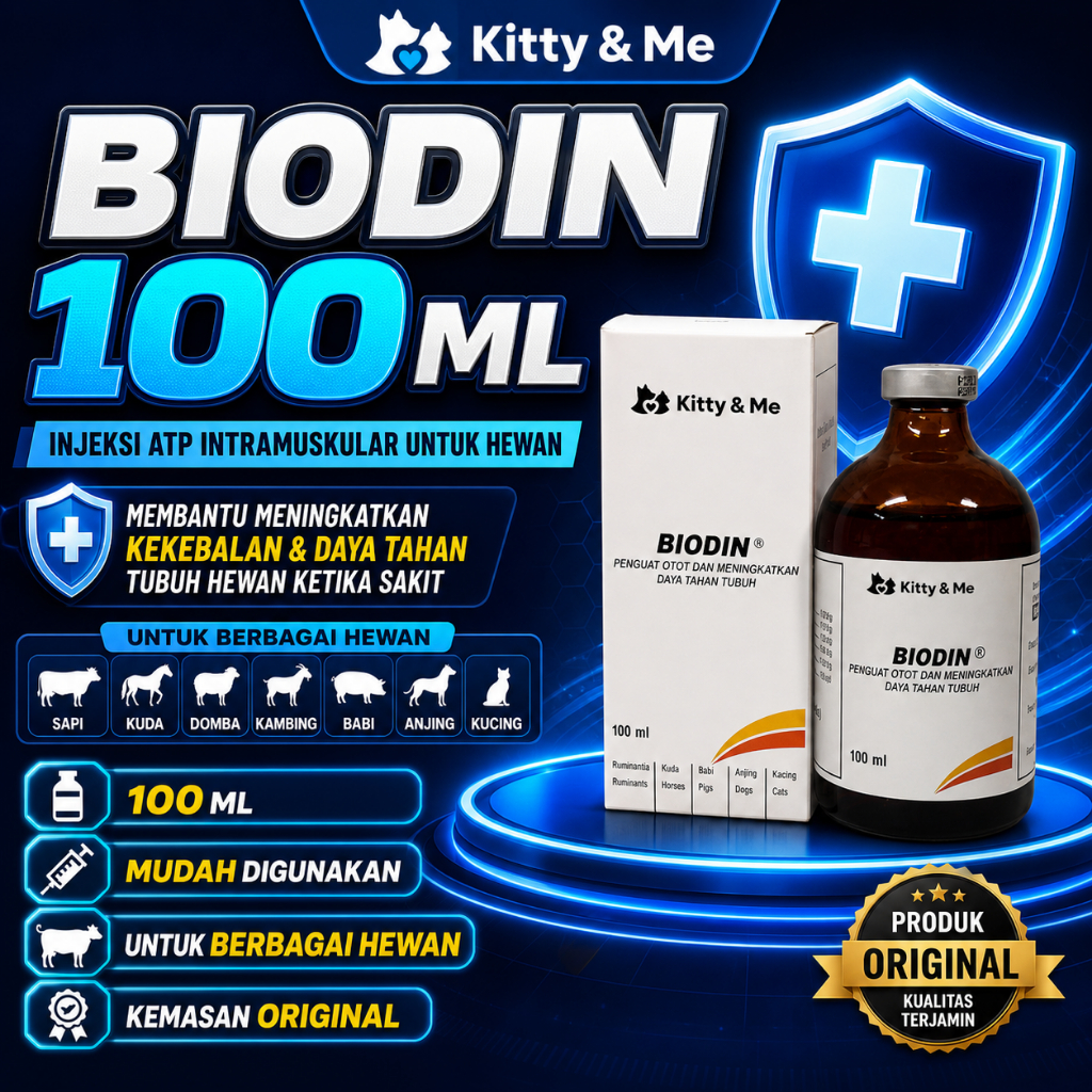 BIODIN 100 ML - Injeksi ATP Intramuskular Untuk Hewan