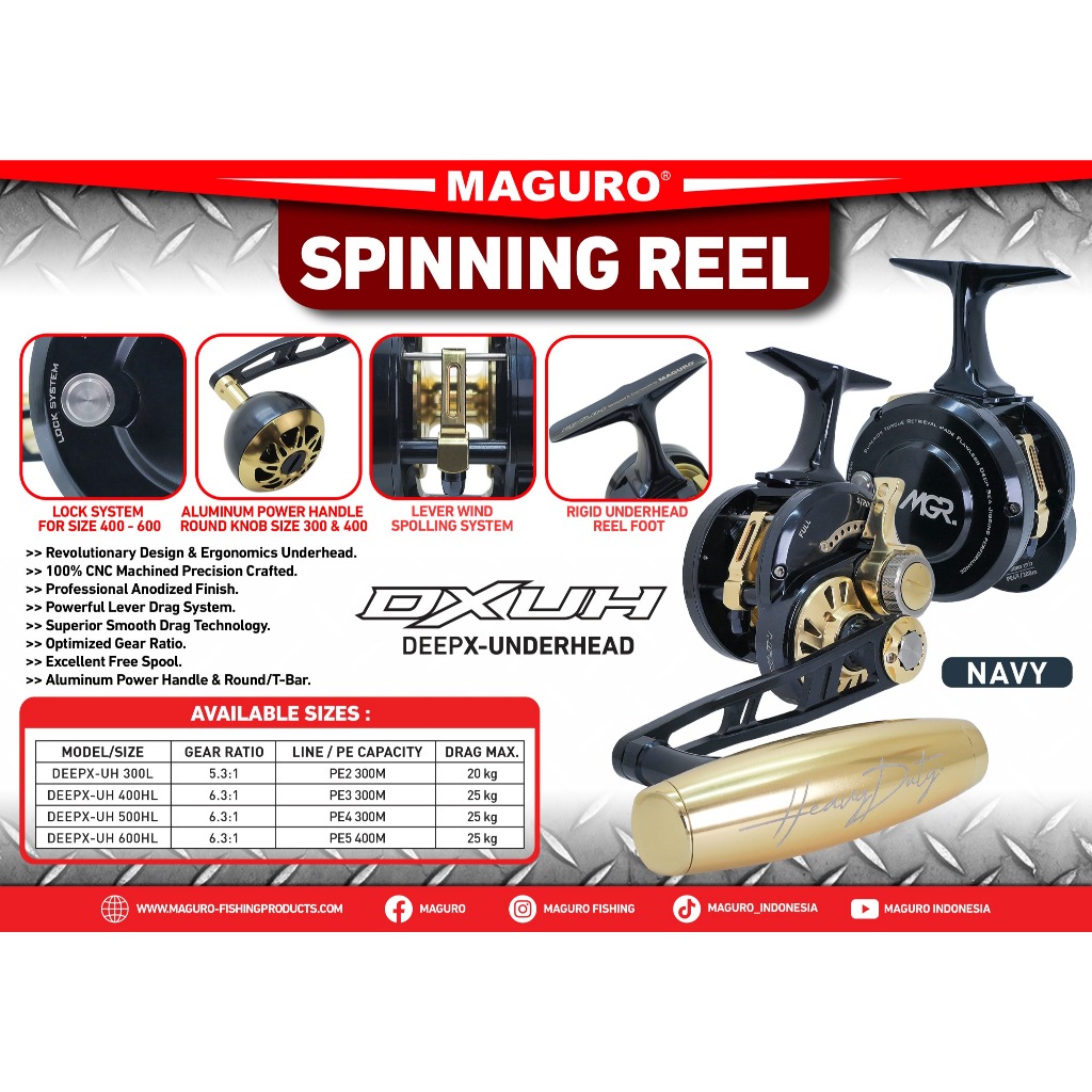 REEL MAGURO Deep X-UH 400 500 600-Under Head