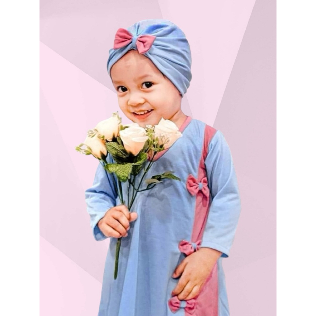 Baju Muslim Anak Perempuan-Baju Ngaji One Set Anak Perempuan