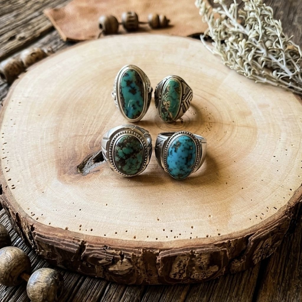 Second Cincin Turquoise Pirus Pria