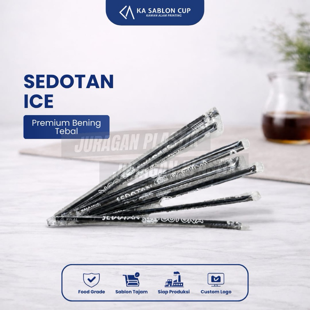SEDOTAN ES PLASTIK (Sedotan Plastik / Straw Plastik) Bahan Tebal