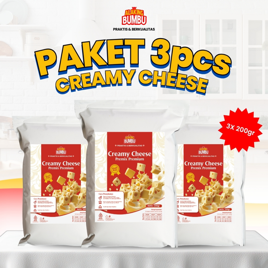 [ALAKINGBUMBU] 3× 200GR PAKET 3PCS CREAMY CHEESE 200GR