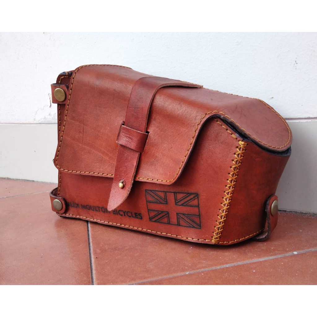 TAS BONCENGAN BAGASI SEPEDA KULIT ASLI / TAS SEPEDA BELAKANG / TAS BELAKANG SEPEDA