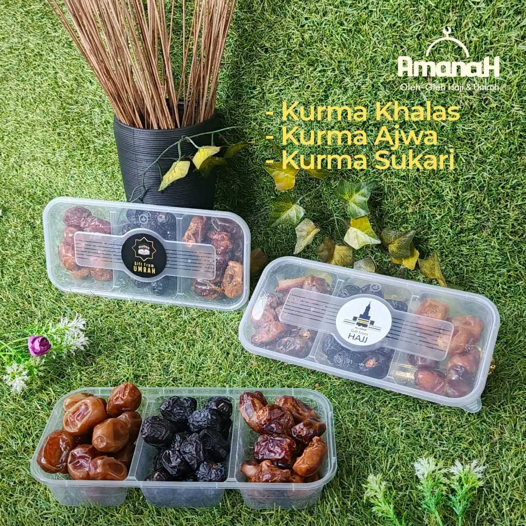Paket Hampers Murah Oleh Oleh Haji Dan Umroh Thinwall 3 Sekat Variasi Kurma Khalas