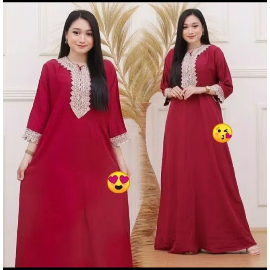Daster Arab Renda Mewah Polos//Daster Arab Motif//Daster Bussui//Daster Arab