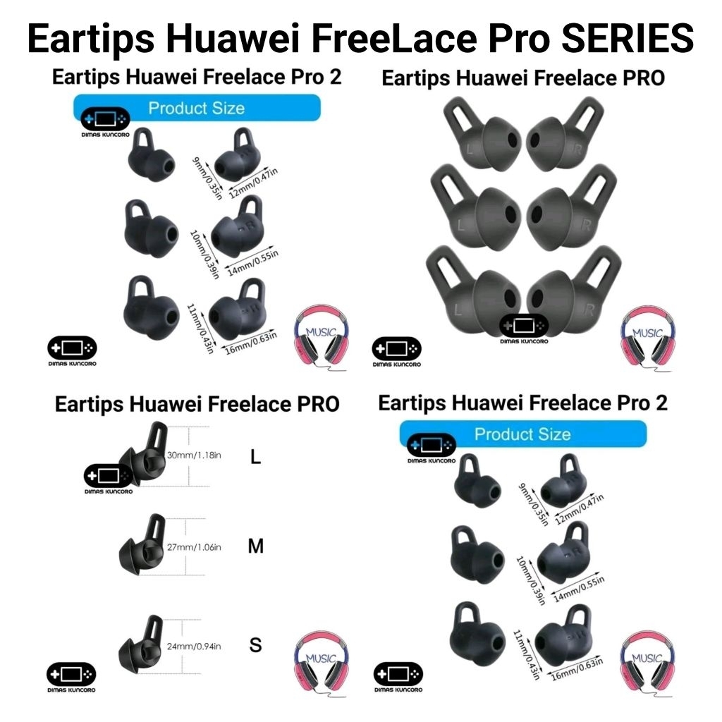 Eartips Huawei Freelace Pro SERIES silicone silikon 1 2 ear tip tips eartip huawei freelace pro 1 2