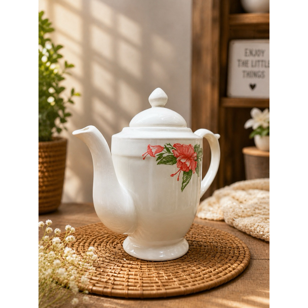 TEA POT KACA MOTIF BUNGA / TEKO TEH